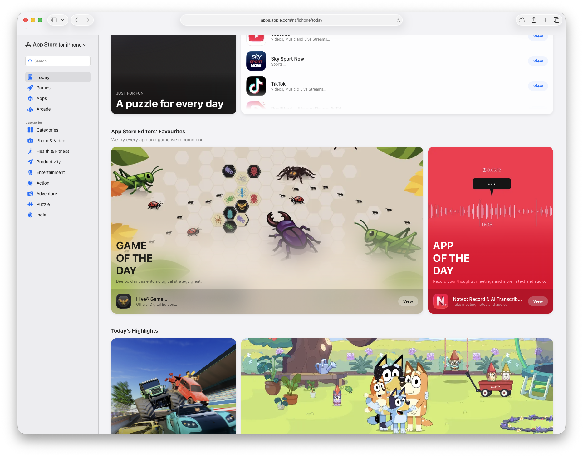 Apple Game of the Day Feature